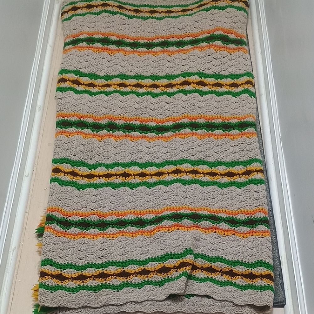 Colorful Striped Crochet Blanket